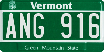 VT license plate ANG916