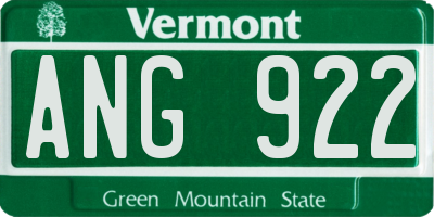 VT license plate ANG922