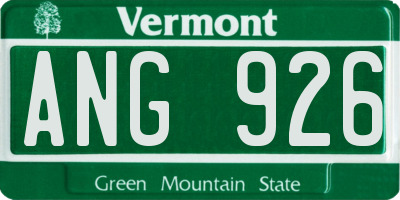 VT license plate ANG926