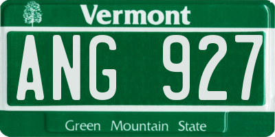 VT license plate ANG927