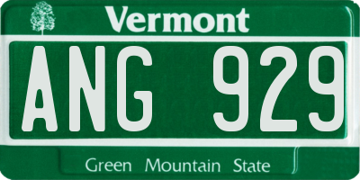 VT license plate ANG929