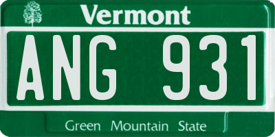 VT license plate ANG931