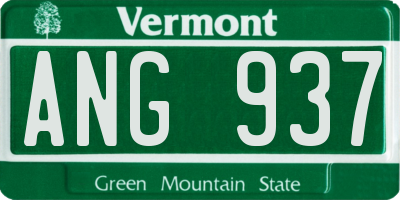VT license plate ANG937