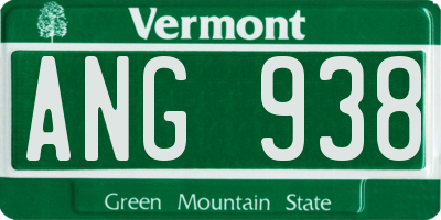 VT license plate ANG938