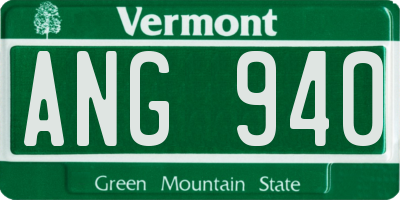 VT license plate ANG940