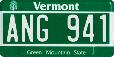 VT license plate ANG941