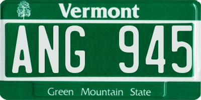 VT license plate ANG945