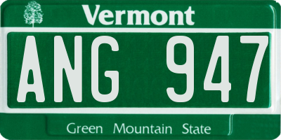VT license plate ANG947
