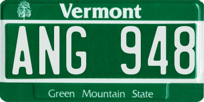 VT license plate ANG948