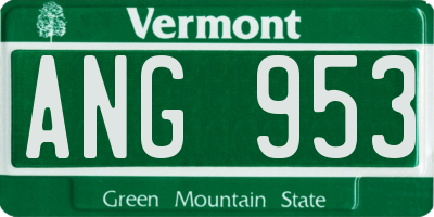 VT license plate ANG953