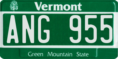 VT license plate ANG955