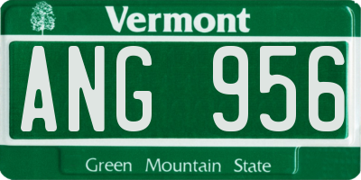 VT license plate ANG956