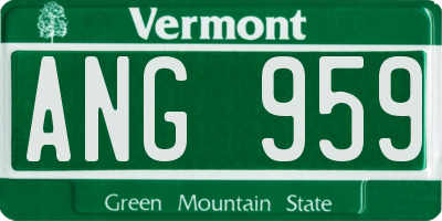 VT license plate ANG959
