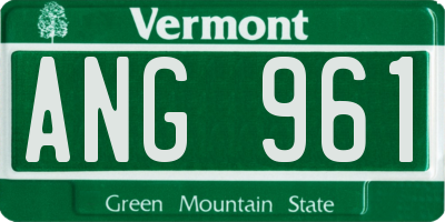 VT license plate ANG961
