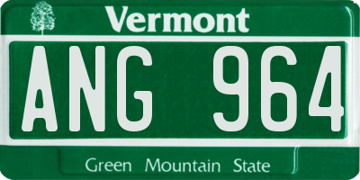 VT license plate ANG964