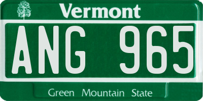 VT license plate ANG965