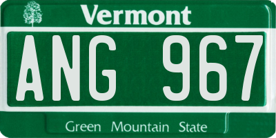 VT license plate ANG967