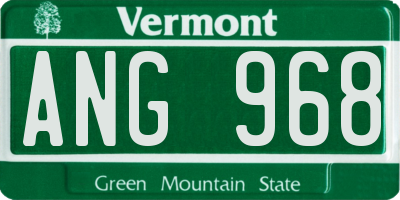 VT license plate ANG968
