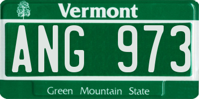 VT license plate ANG973