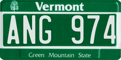 VT license plate ANG974
