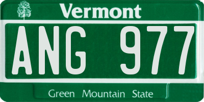VT license plate ANG977