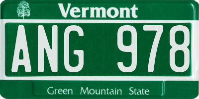 VT license plate ANG978