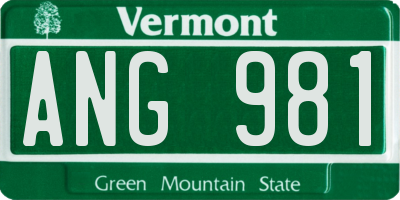 VT license plate ANG981