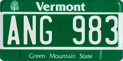 VT license plate ANG983