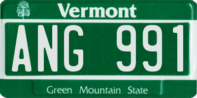 VT license plate ANG991