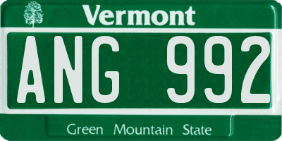 VT license plate ANG992