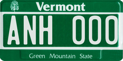 VT license plate ANH000