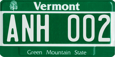 VT license plate ANH002