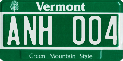 VT license plate ANH004