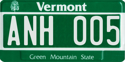VT license plate ANH005