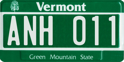 VT license plate ANH011