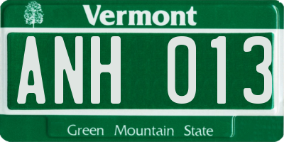 VT license plate ANH013