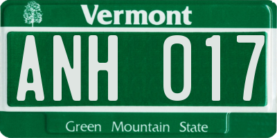VT license plate ANH017