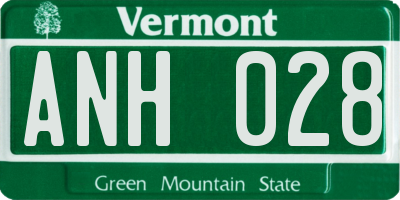 VT license plate ANH028