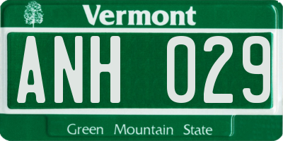 VT license plate ANH029