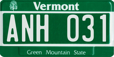 VT license plate ANH031