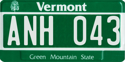 VT license plate ANH043