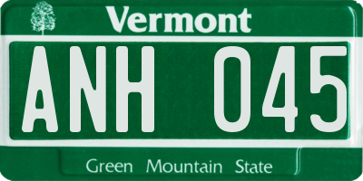 VT license plate ANH045