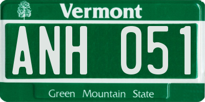 VT license plate ANH051