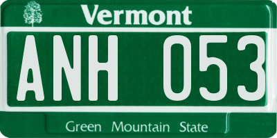 VT license plate ANH053
