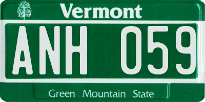 VT license plate ANH059