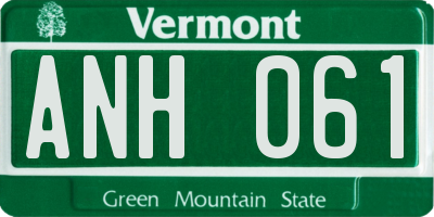 VT license plate ANH061