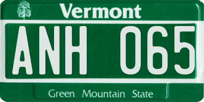 VT license plate ANH065