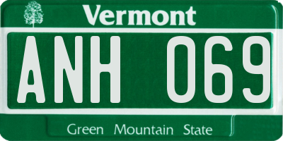 VT license plate ANH069