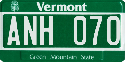 VT license plate ANH070