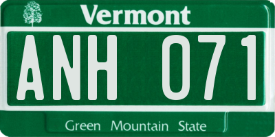 VT license plate ANH071